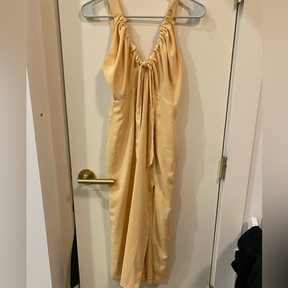Abercrombie & Fitch midi yellow slit dress
